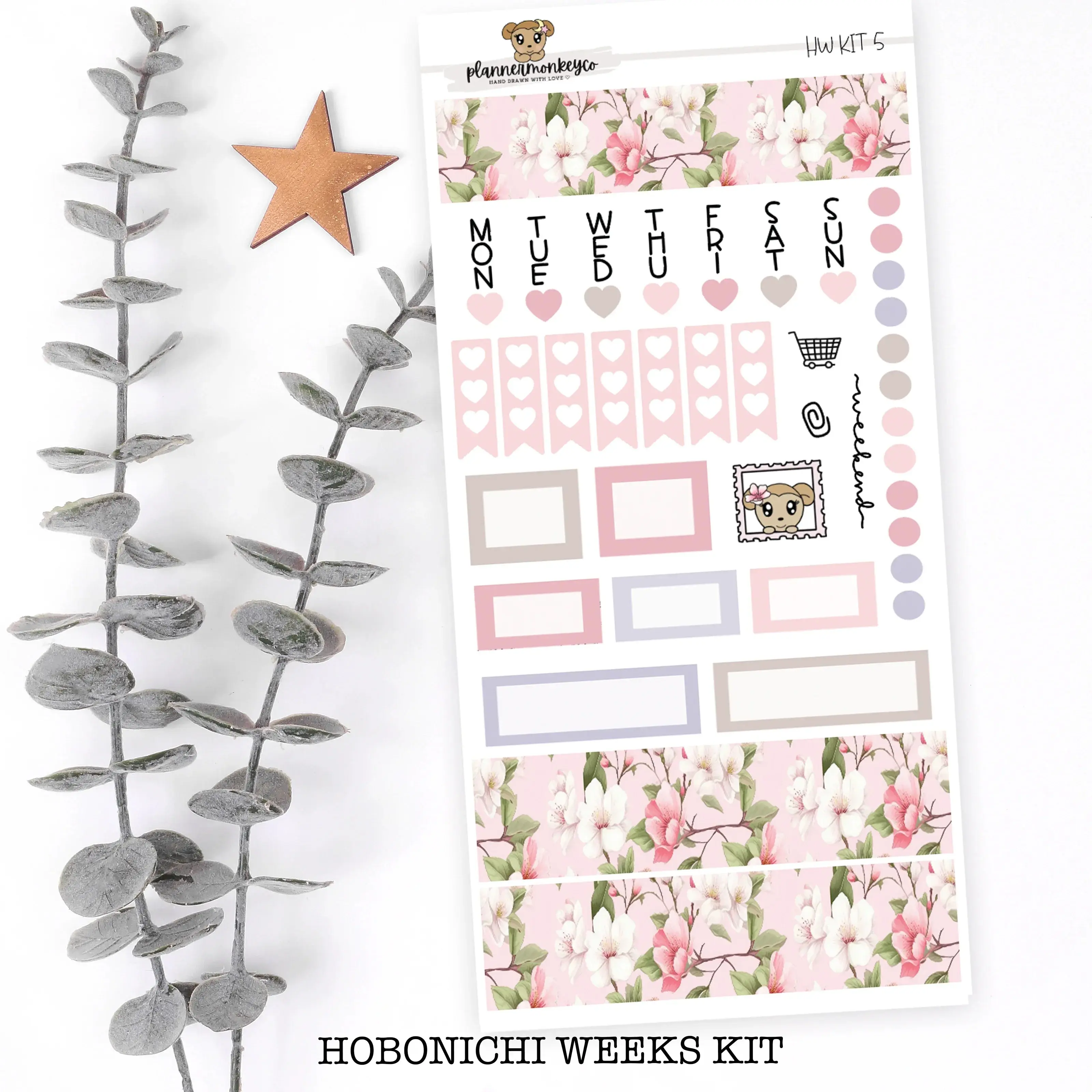 Cherry Blossom Hobonichi Weeks Sticker Sheet | Planner Monkey Co
