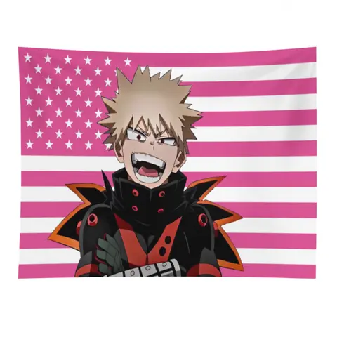 2025 Design Funny Bakugo Katsuki Durable Decorative Wall Tapestry - Bold Full-Print Art, Bright Colors, Anime-Themed Impact, Lightweight Print, Bedroom Decoration, Cool Gift for Teens, Size-Optional Wall Tapestries for Beach Use