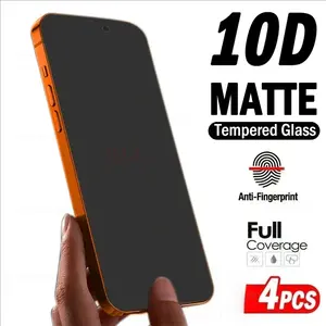 4 Pcs Matte Tempered Glass Protective Screen Protector Compatible With Smartphone IPhone 17 Pro Max 17 Air 15 Pro Max 14 Plus 13 12 Mini 11 XR X XS Max, Scratch Resistant, Anti-Fingerprint, Full Cover, Anti-Glare, Protection, Accessories