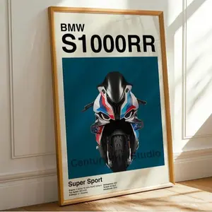 S1000 RR Poster German Superbike Art Unframed, Modern Motorcycle Decor, Gift for Bikers, Racing Print Wall Decor, BedRoom Decor Photo Decoration