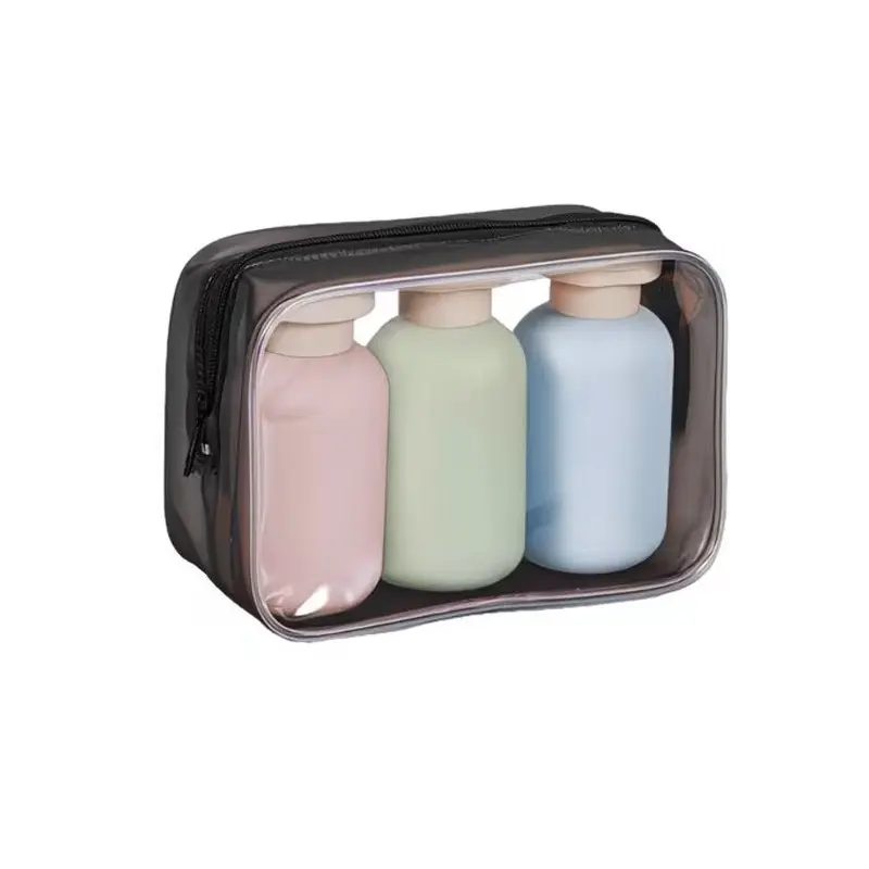 Set of 3 Small Lightweight Compact Plastic Shampoo Bottles, 100ML/3.4oz Each, Refillable Flip Cap, Leak-Proof, Ideal for Travel, Toiletries Storage