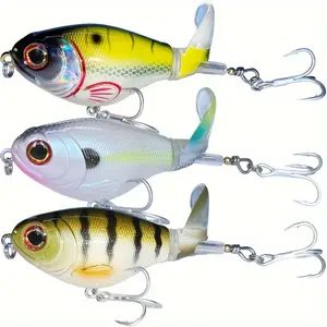 Multi-Species Topwater Fishing Lures Set - High-Index Plastic, Floating Propeller Tail Teasers, and Durable Hooks for Catching Bass, Salmon, Trout, and More! Artificial Fishing Lure