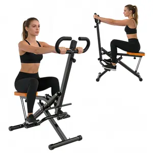 Fahuac 330lbs Foldable Home Gym Squat Machine - Compact, Height-Adjustable Home Gym Equipment with Leg Press, Hip Thrust for Glutes, Thighs Workouts