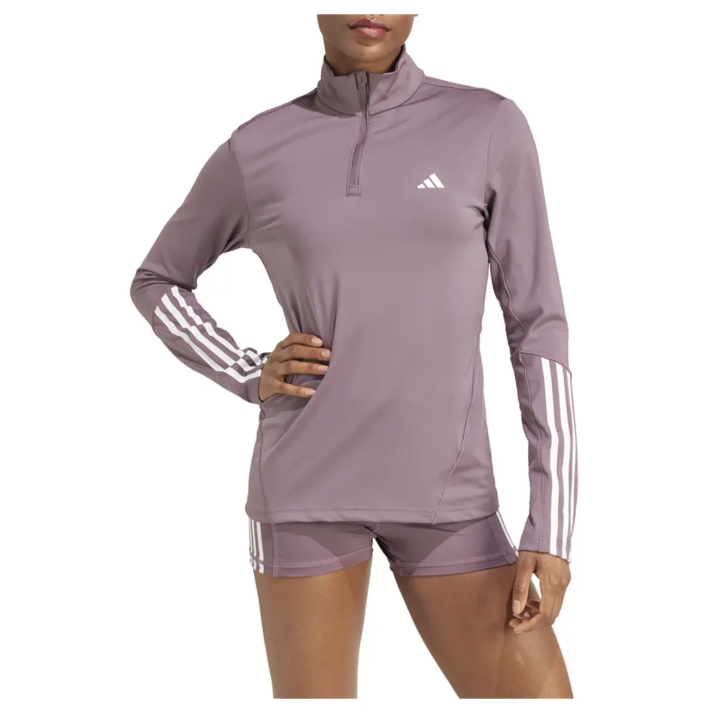 adidas Womens Hyperglam Quarter-Zip  Casual Tops Casual - Purple