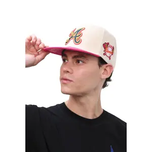 City of Atlanta Cap - Beige with Red Flatbill | Embroidery & Iconic Eagle Symbol