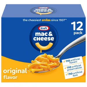 Halal Certified Original Flavor Macaroni & Shells Cheese Dry Mix - 12 x 7.25 oz Boxes, No Artificial Flavors/Preservatives/Dyes, Long-Lasting, Ideal for Easy Dinners & Sides for US Consumers