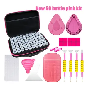 Portable Diamond Painting Tool Kit Set, Storage Box with Full Accessories, Diamond Pen, Clay Tray, Travel Organizer, Convenient Storage Box