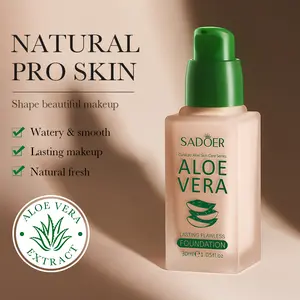 Hydrating Moisturizing Aloe Vera Liquid Foundation - 12H Long-Lasting, Pore-Concealing, Oil-Control, Non-Greasy, Natural Flawless Finish, Suitable for All Skin Tones, 2 Shades