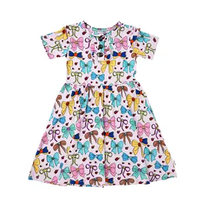 Princess TUTU DRESS for Little Cuties Super Soft & Comfortable Bamboo Viscose Fabric with Ruffle Button Placket 18-24m 2t/3t 4t 5t 6 7 8