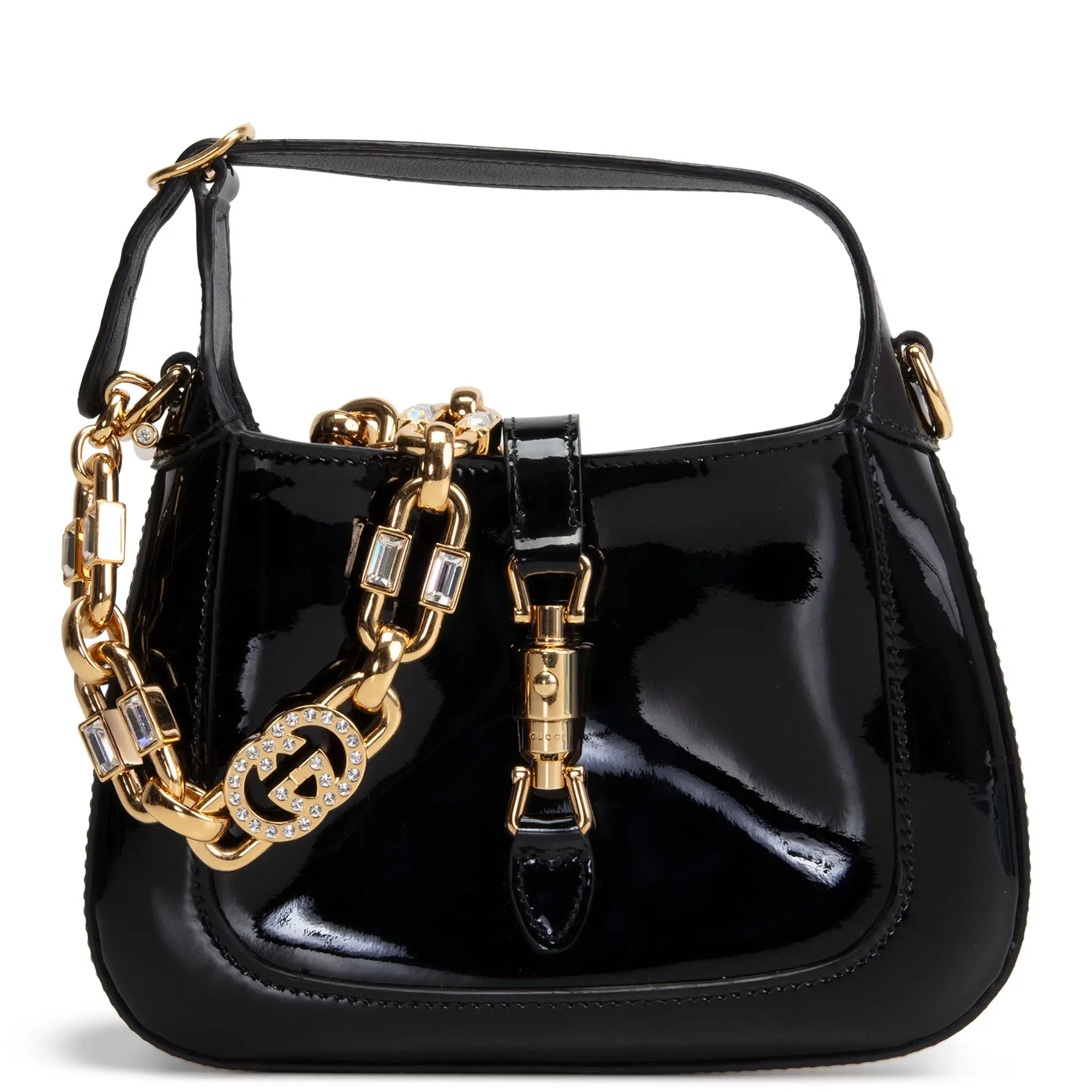 Pre-owned GUCCI Patent Leather Shoulder Bags Mini Jackie 1961 Shoulder Bag