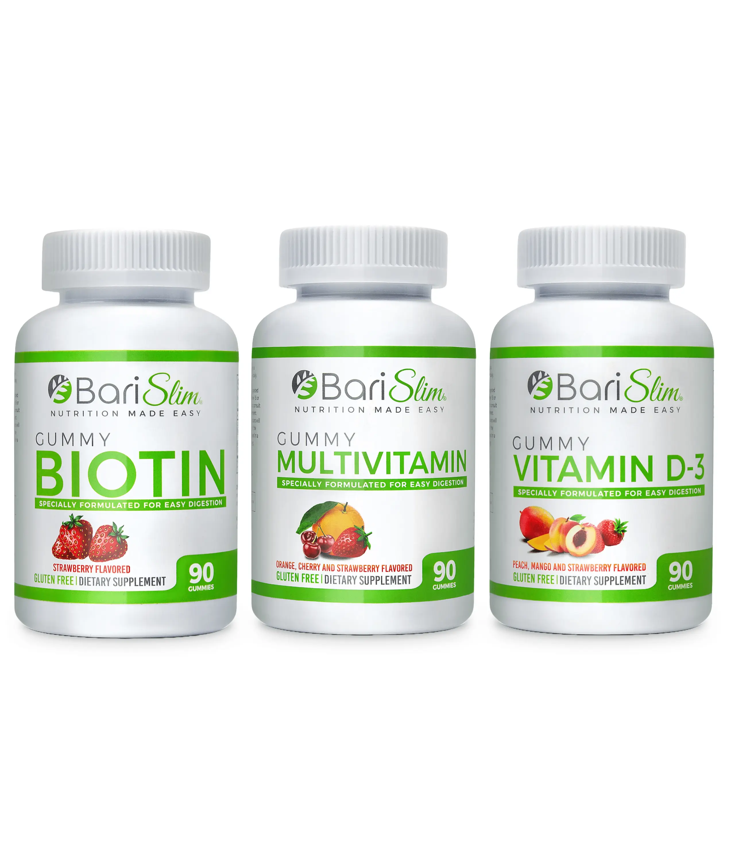 BariSlim Bariatric Multivitamin Gummies - Specially Formulated Gummy Vitamin - Easy to Digest & Great Tasting Fruit Flavors | Pack of 3 (90 Fruit Chews) Healthcare Supplement