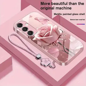 Suitable for [Galaxy A16 5g] high-end phone case，a beautiful four-leaf clover lanyard is included,exquisite and high-end design,a variety of colors are available for you to choose from YM99