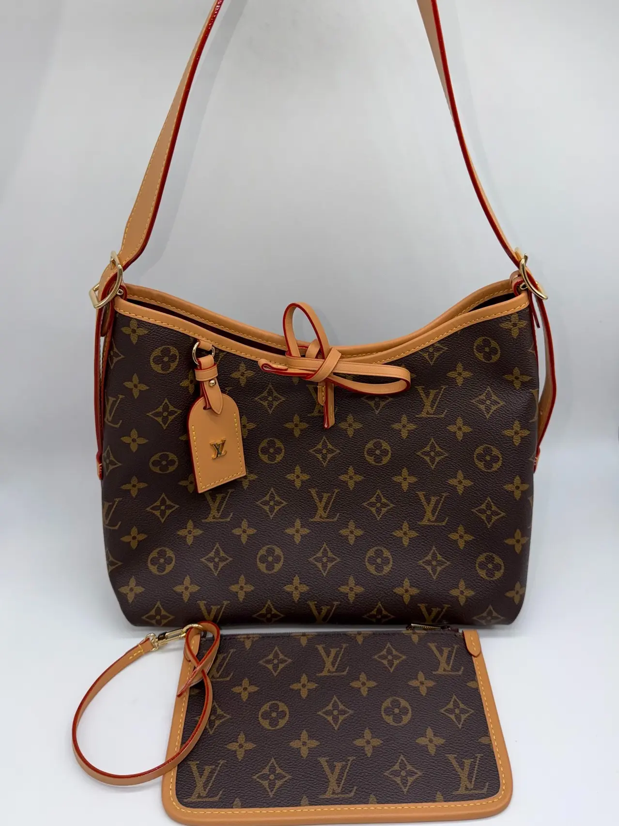 Pre-owned Louis Vuitton Coated Canvas Shoulder Bags Monogram Carry All
