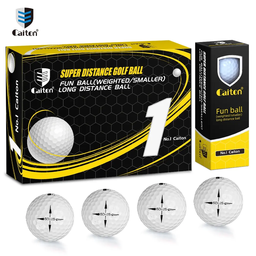 Caiton 12/6/3pcs long-distance golf balls, double-layer construction, high-quality polyurethane cover, dune windmill design for enhanced flight distance, excellent durability and soft feel, tour-grade golf balls, the perfect gift for golfers.
