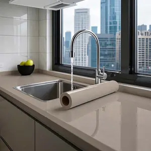 One roll [23.62 * 393.70 in ] self-adhesive, removable, peel-and-stick stickers for kitchen countertop wallpaper, home decor and furniture table renovation