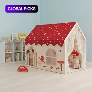 Girls' Princess Mushroom House Play Castle Tent Set, Indoor Easy Assembly Creative Fantasy Game House, Undecorated Christmas Birthday Gift Toy, Indoor Playhouse Playhouse Design #GLOBAL PICKS