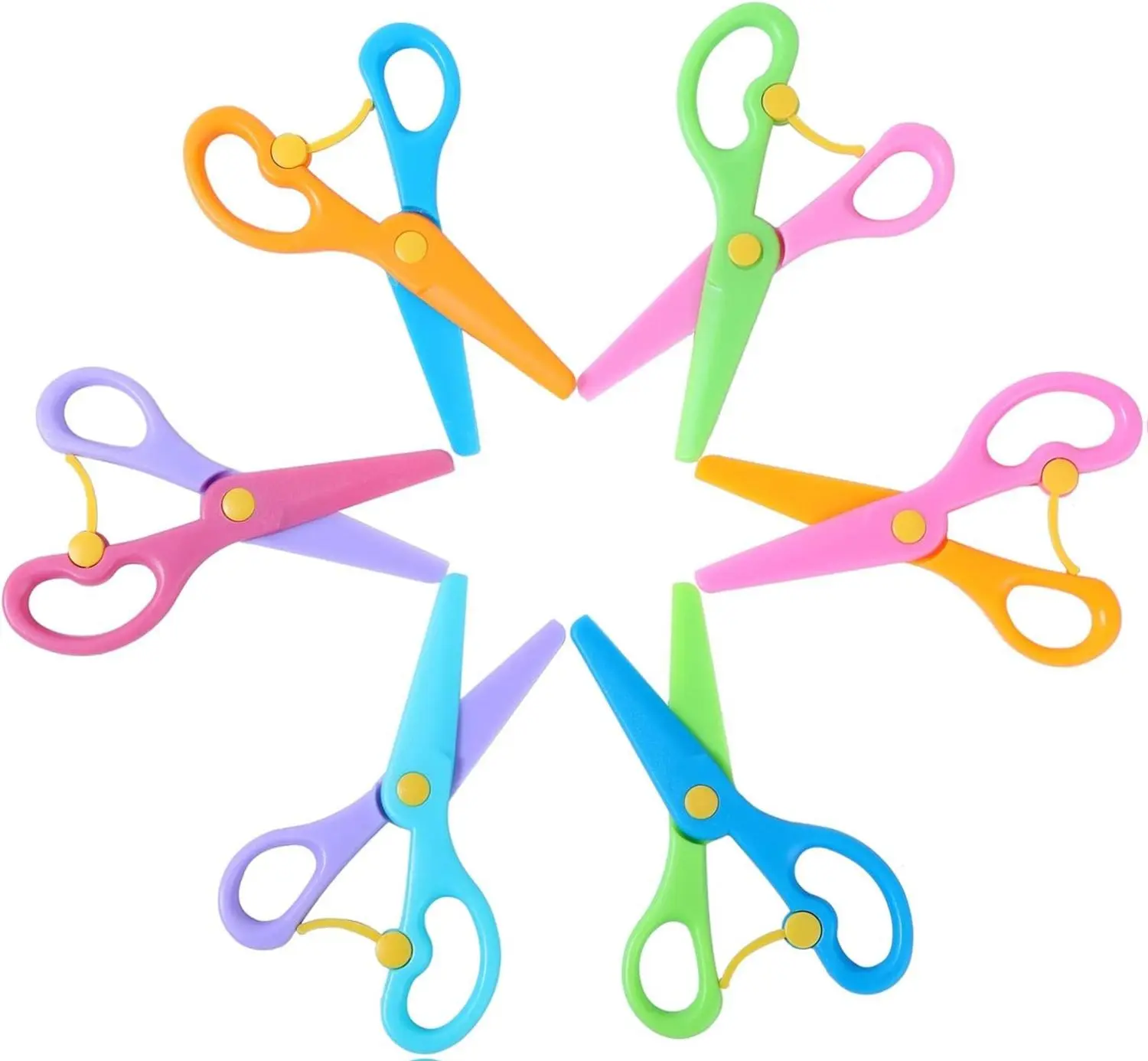 6‑Pack Toddler Safety Scissors – Dual‑Color Blunt Tip Training Scissors for Kids Ages 3‑5 | Child‑Safe Craft Tools for Preschool, Paper Cutting & Back‑to‑School Art cute  school  supplies school  supply  shopping