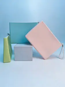 Silicone Cosmetic Organizer Bag, Makeup Brush Lipstick Storage Pouch, Portable Handle, Waterproof Makeup Case