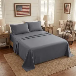 4-Piece Breathable Sheet Set – Great for Year-Round Use, 16" Deep Pocket Fitted Sheet, Hotel-Soft Texture, Fits Thick Mattress – Available in Queen//Full/Twin/ King bed bedding gift, Hotel Style Bedding, Bedsheets Set