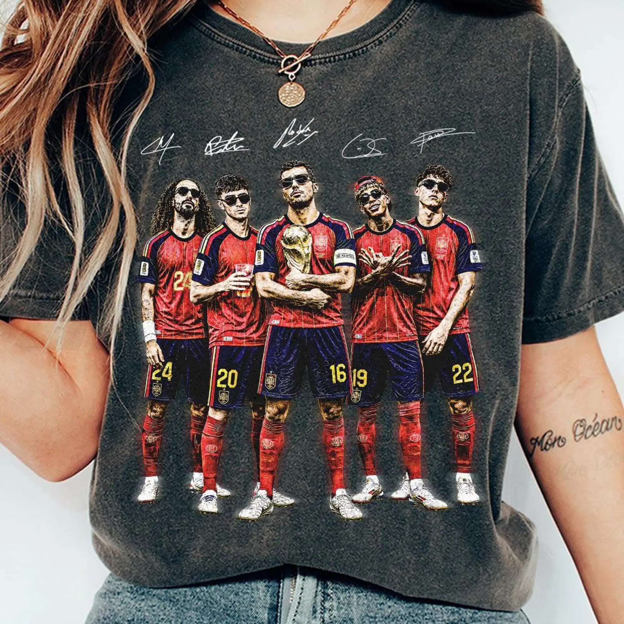 Rodri Yamal Pedri Cubarsi Cucurella Champions Soccer  Comfort Colors Shirt, Gift For Fans