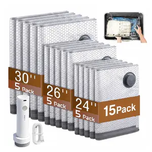 【Summer Vibes】X7 Vacuum Compressed Storage Bags 27-Pack (3 Sizes) with 140L/Min USB Rechargeable Handheld Pump - Space Saving, Resealing, Travel Kit Essential for Clothes, Carry-On Suitcases