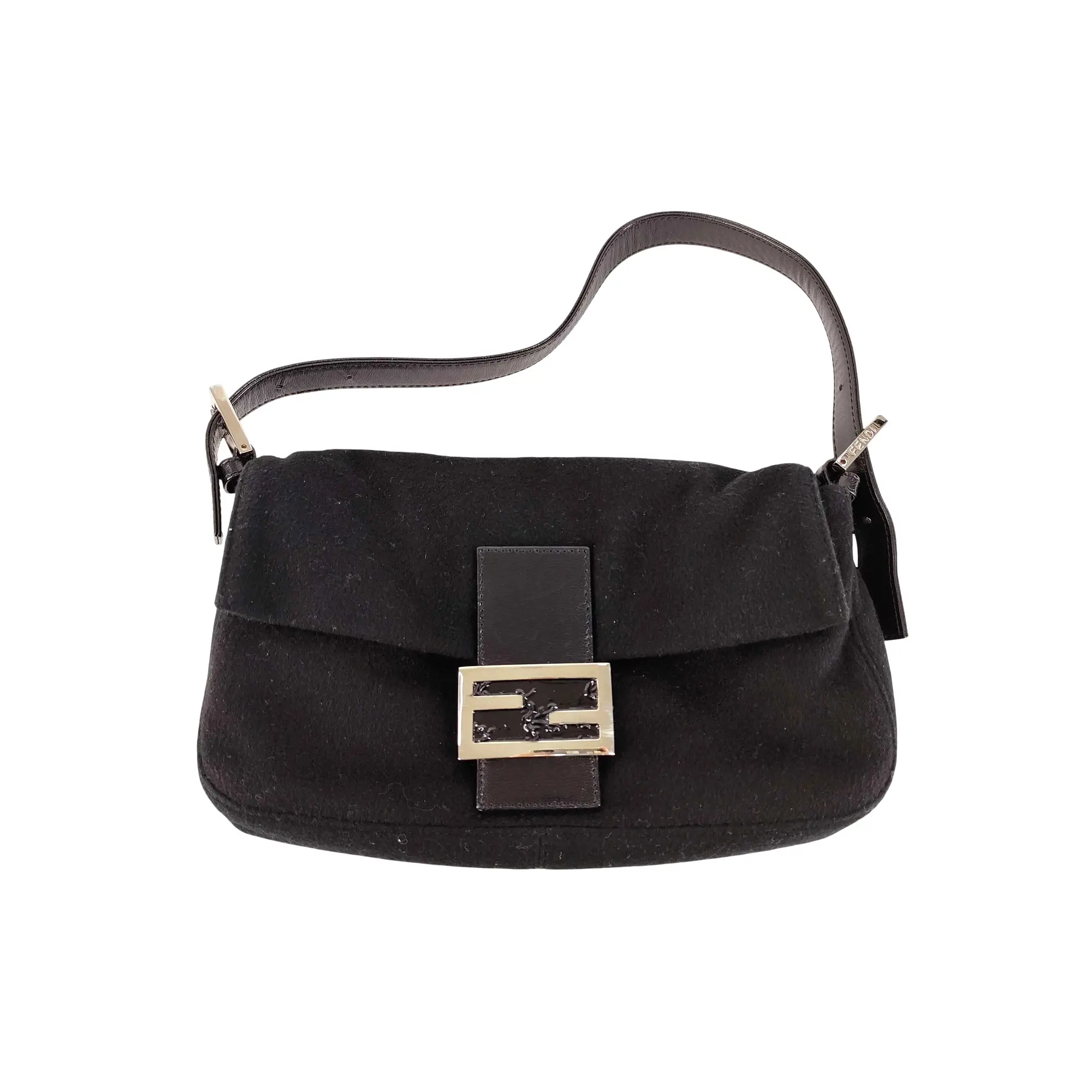 Pre-owned FENDI felt Shoulder Bags Neoprene Mamma Baguette Shoulder Bag (261849896)