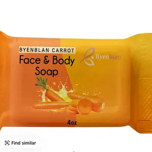 Byenblan carrot 1 piece soap Daily Glow & Gentle Facial Cleanse for Acne & Eczema Anti inflammatory & Antioxidant properties l Exfoliating & Smoothie skin