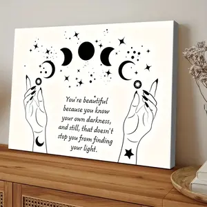 Unique Canvas Painting, Witchy Inspirational Quotes Painting Decorate Your Office Bedroom, Living Room, A Thoughtful Gift, Ready to Hang. Bathroom Waterproof, Independence Day Decoration, Mardi Gras, Easter, St. Patrick's Day canvas wall art