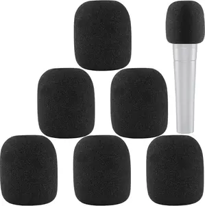Windscreen for SM58, 6Pack Microphone Pop Filter Foam Cover for Shure SM58 Sm48,Mic Cover Replacement for Noise Reduction by Chromlives,Black ChromLives