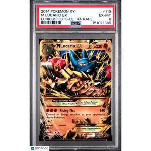 2014 Pokemon XY Furious Fists M Lucario EX #113 6 Ultra Rare