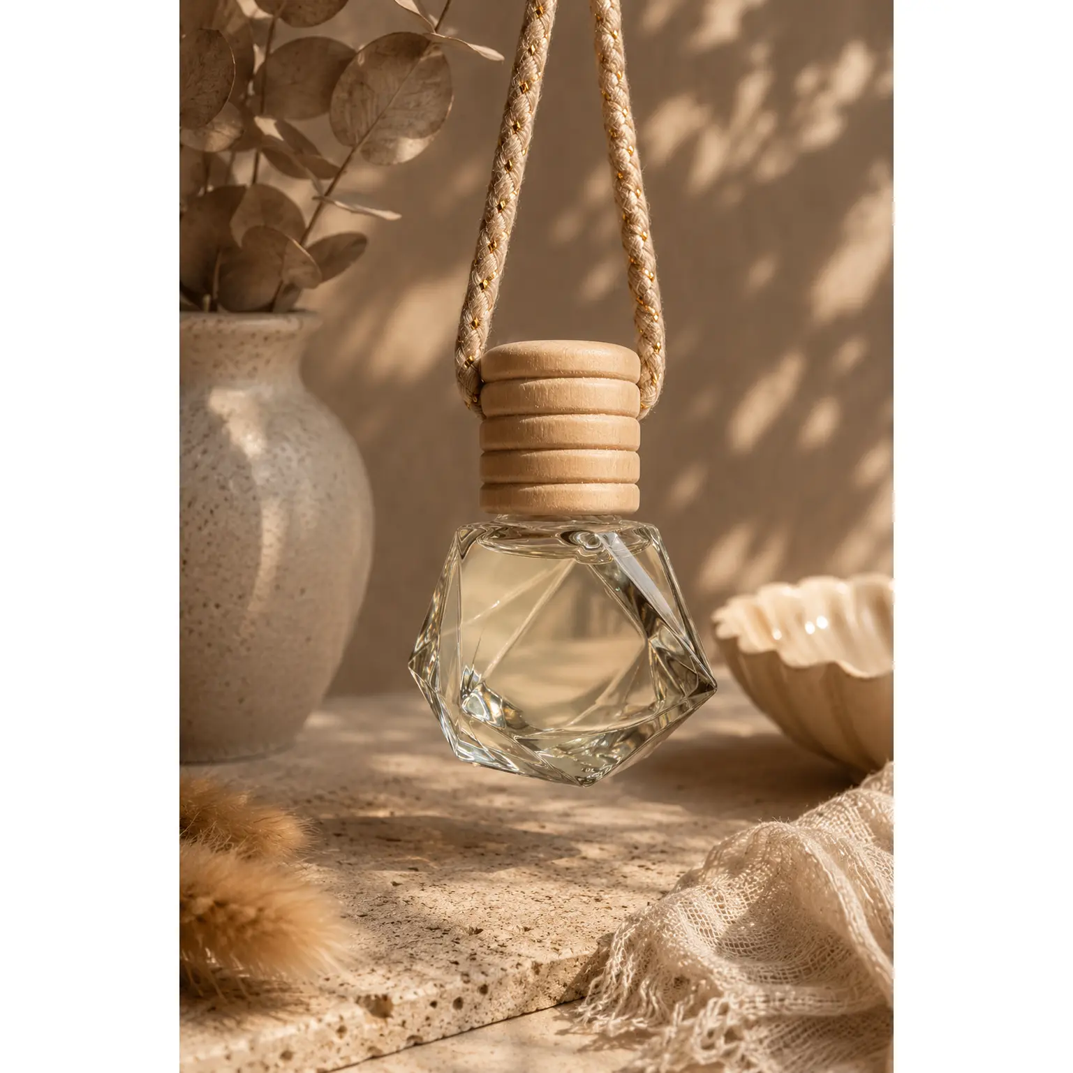VANILLA DUSK Amber Gel Aero Diffuser Car Fragrance - AC Vent Mount, Woody, Gentle Boozy Glow, Spicy, Warm, Airy Sweetness, Fragrance Release Car Aromatherapy Accessory