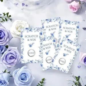50Pcs  "Something Blue Before I Do" scratch off cards, interactive game cards for bridal showers, floral style, suitable for bachelorette parties, engagement ceremonies and wedding events.