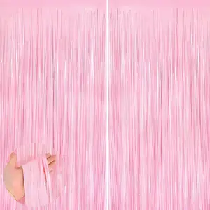 Macaron pink streamers Decorations, 39.37x78.74 Inches X 2 Pieces, Wedding Baby Shower Bridal Birthday Party Supplies