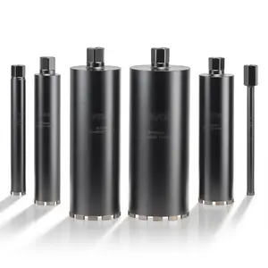 【FathersDayGift】 VEVOR 6-Piece Wet Diamond Core Drill Bit Set, 1/2/3/4/5/6 in Diameter, 14 in Drilling Depth, 1-1/4 in-7 Internal Thread, High-Precision Welding, for Reinforced Concrete, Bricks, Wet Diamond Bits