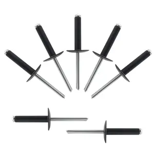 (80 pcs) 3/16 * 1" Large Flange Open End Black  Blind Rivets,4.8 * 25 Pop Blind Rivet