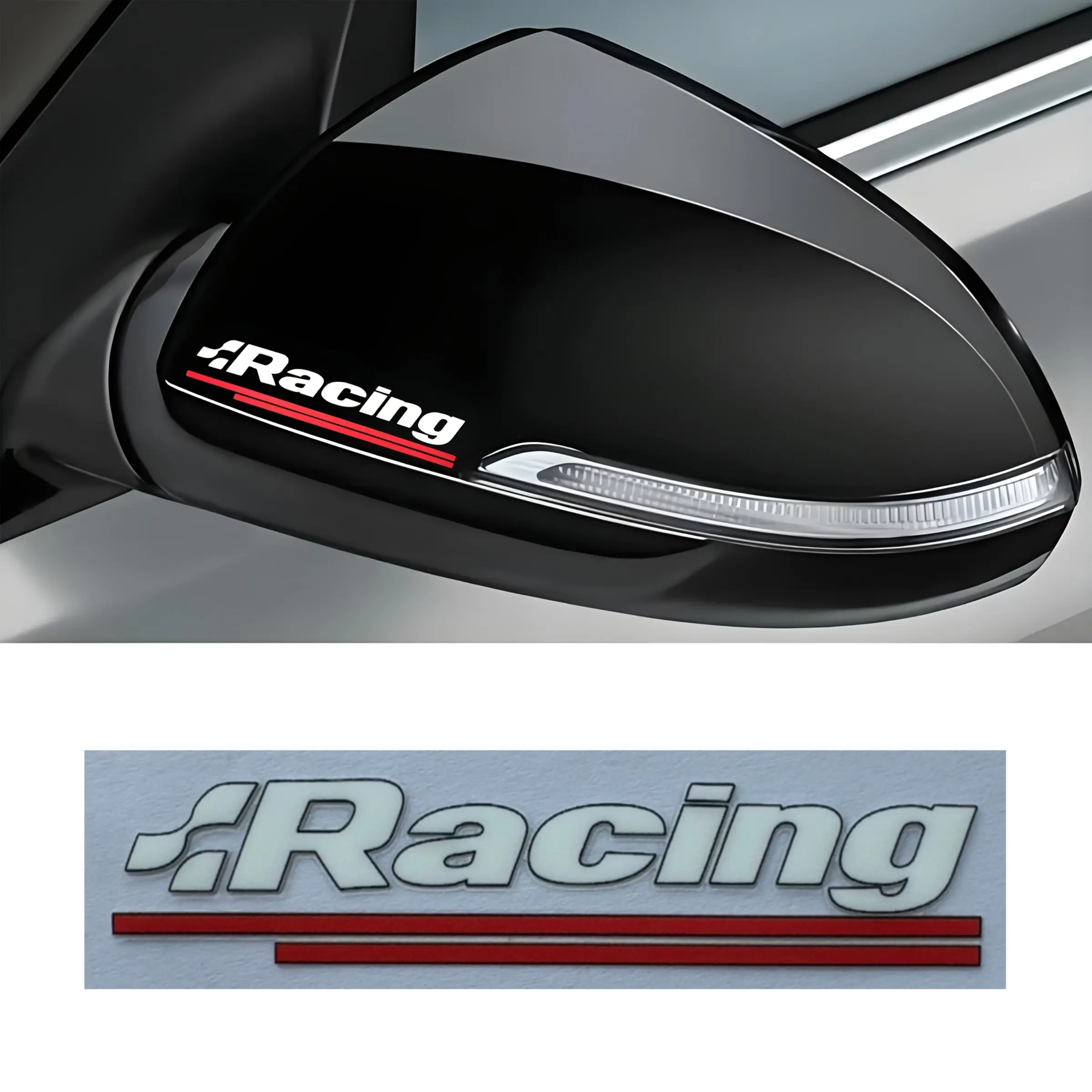 2 PCS Car Stickers Racing Badge Logo PVC Decoration Suitable for Volkswagen Golf 4 5 Mk6 Passat Jetta Tiguan Touran