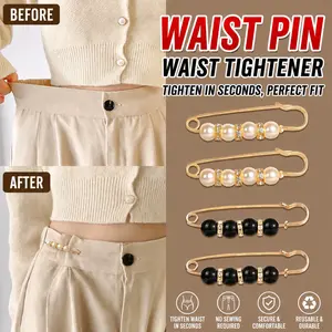 8 Pcs Pearl Brooch Pins,Safety Pins for Clothing Dress pants skirt Cardigan Collar，Faux Pearl Rhinestones Brooches for Women Girls Pants Extender Safety Pins