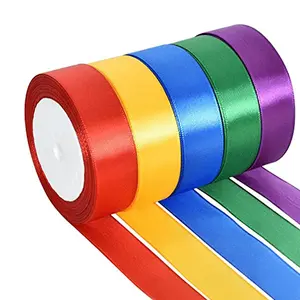 5-Pack Colorful Satin Ribbon Set, Perfect for DIY Bow Making & Craft Projects, Ideal Party Decorations, Wedding Supplies, Gift Packaging, Festive Gifts, Gift Wrapping Supplies