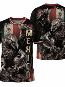 Mexico Usa Flag Eagle Serpent Aztec Pattern Heritage Warrior Pride Power Shirt, Fitted Short Sleeve Tee, All Seasons FashionMexico Usa Flag Eagle Serpent Aztec Pattern Heritage Warrior Pride Power Shirt, Fitted Short Sleeve Tee, All Seasons Fashion