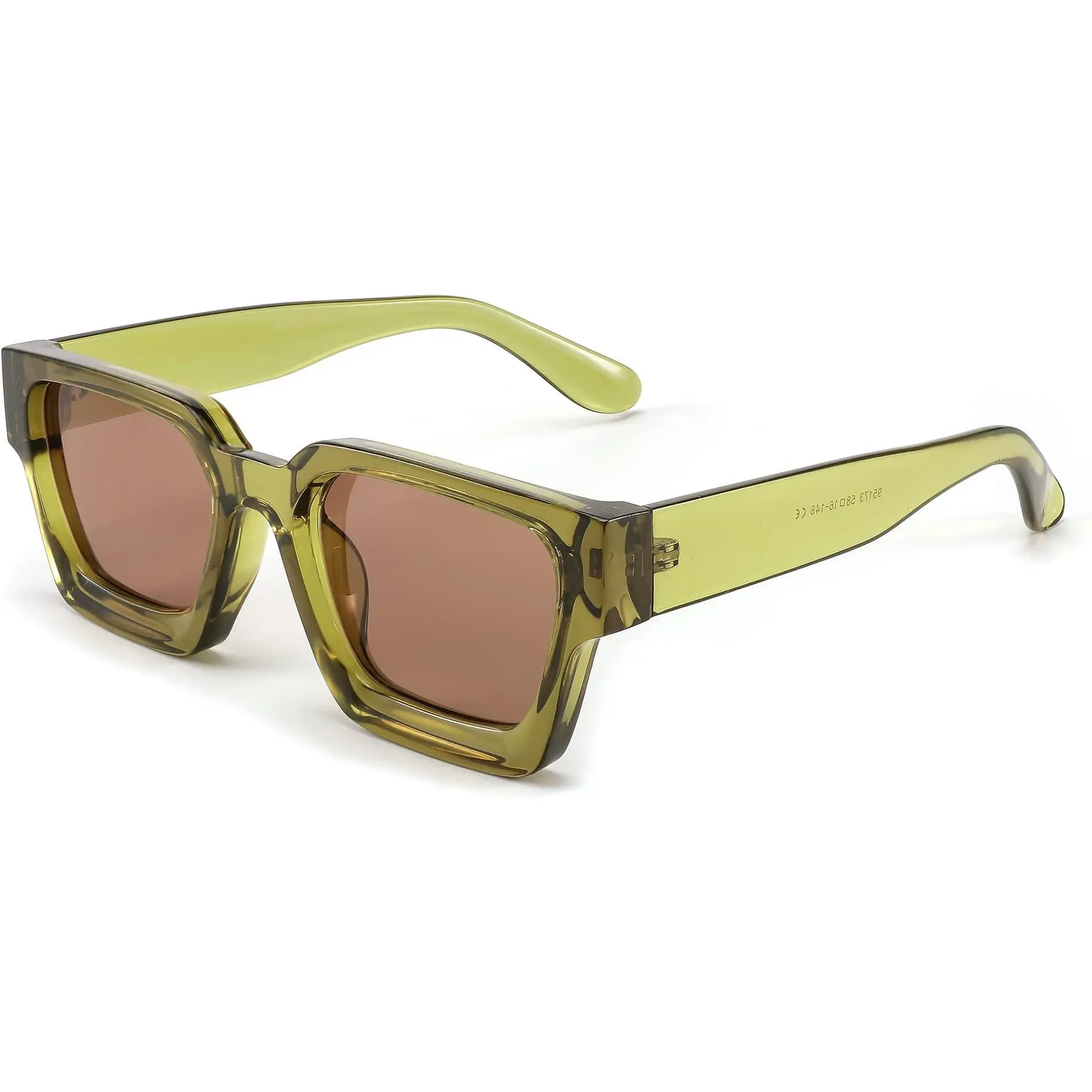 FEISEDY Retro 90s Square Sunglasses for Women Men Trendy Chunky Rectangle Sunglasses UV400 Protection B2385