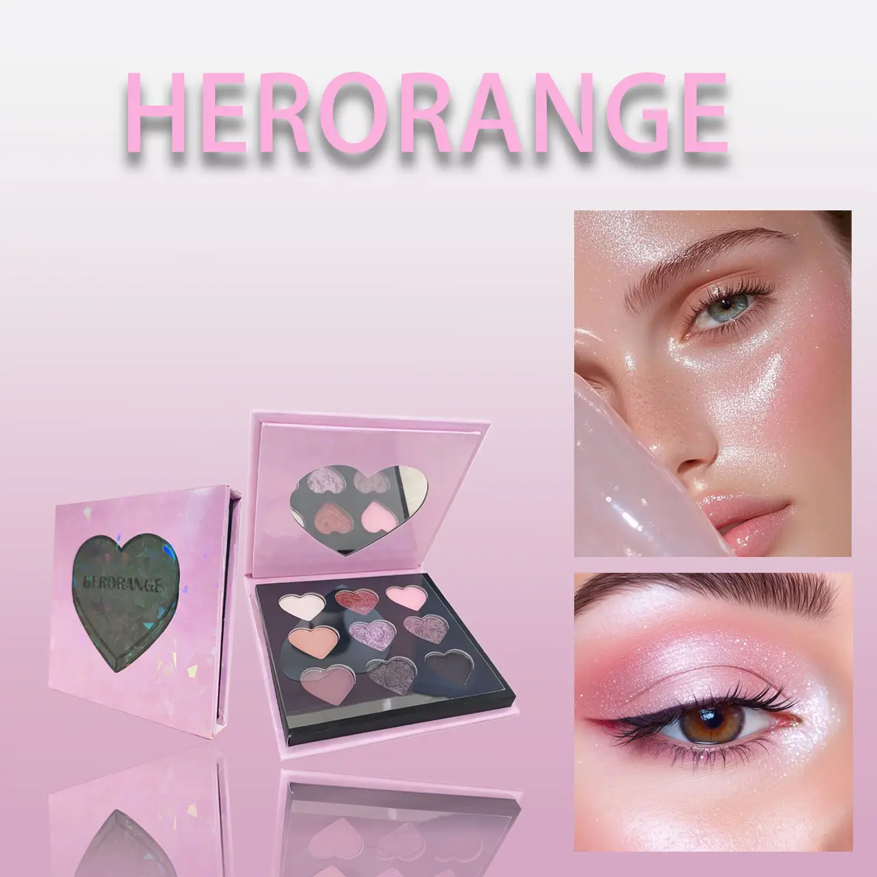 HERORANGE High-Pigment Eyeshadow Palette | Matte & Shimmer Finishes!  Waterproof, No-Fallout in Purple/Brown/Pink Shades. Ultimate Smoky & Stage Makeup Must-Have. Perfect Holiday Gift Set! emo eyeliner 。