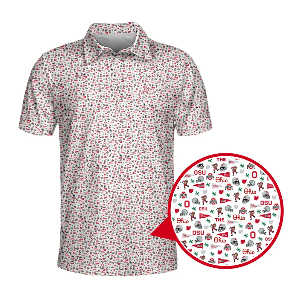 The Ohi0 State Mens Polo Sizes S 5XL Gift for Him Casual Breathable, gameday polo, funny polo, golf polo Mens Polo, gift for him