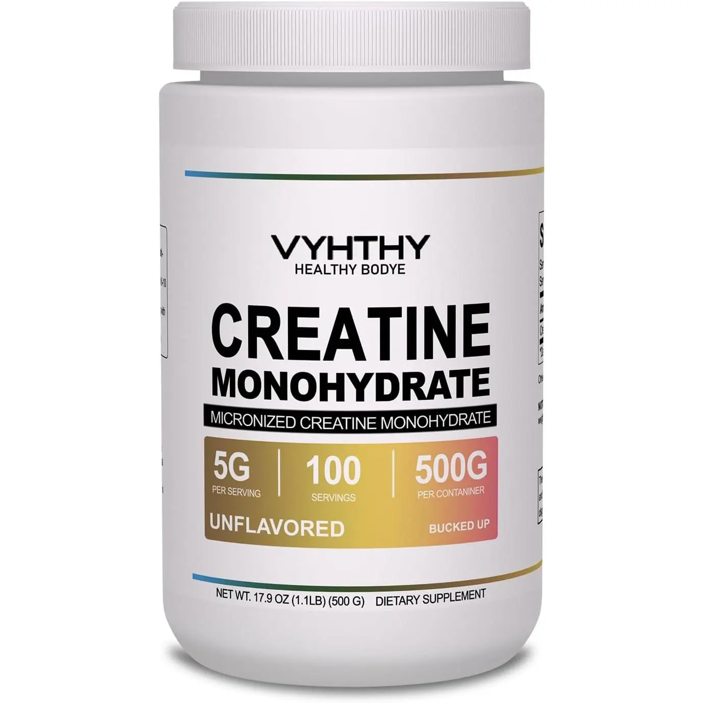 Micronized Creatine Monohydrate & Amino Acid Powder – Supports Muscle Growth, Energy & Cognitive Function – Gluten-Free, Unflavored, 100 Servings (500g)