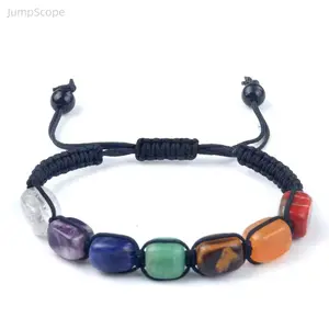 7 Chakra Natural Stone Adjustable Cord Bracelet - Unisex Healing Energy Fashion Jewelry for Daily Casual Wear, Gifts for Women, Women Gifts