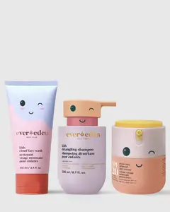 Evereden – Healthy Habits Starter Set | Kids Shampoo, Face Wash & Mineral SPF 20 | For Ages 3+ (3-Piece Set)