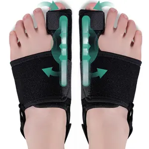 1 pair Bunion Relief Kit with Thumb Corrector Adjustable Toe Splint Big Toe Brace for Women Men Bunions Correction Day Night Support Toe Separator Orthopedic Foot Care Solution black one size