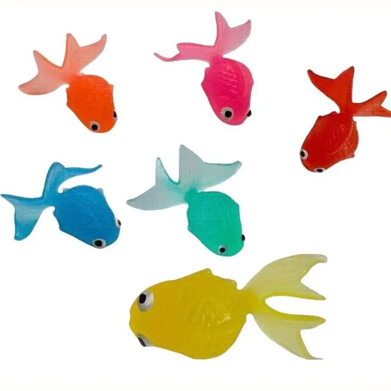 6 Large Silicone Realistic Goldfish Toys, Soft Rubber Aquatic Animal Models for Kids, Aquarium Decoration and Educational Toy Accessories, Animal Figures, Animals Figurines