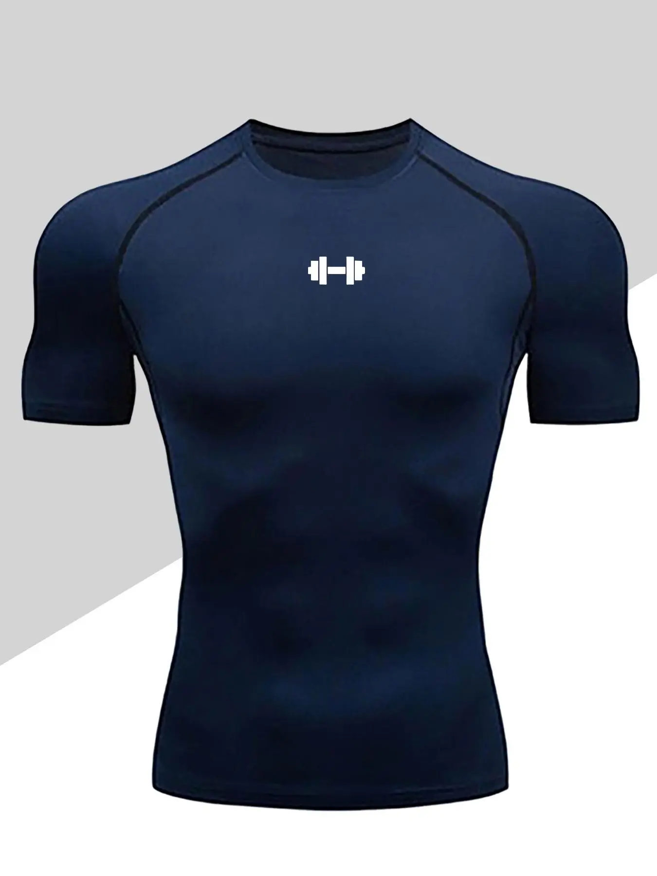 Men's Dragon Print Compression T-Shirt Workout Rash Guard, Quick-Dry Breathable Stretch Fabric, Tight-Fitting Short Sleeve Top for Fitness and Outdoor Activities