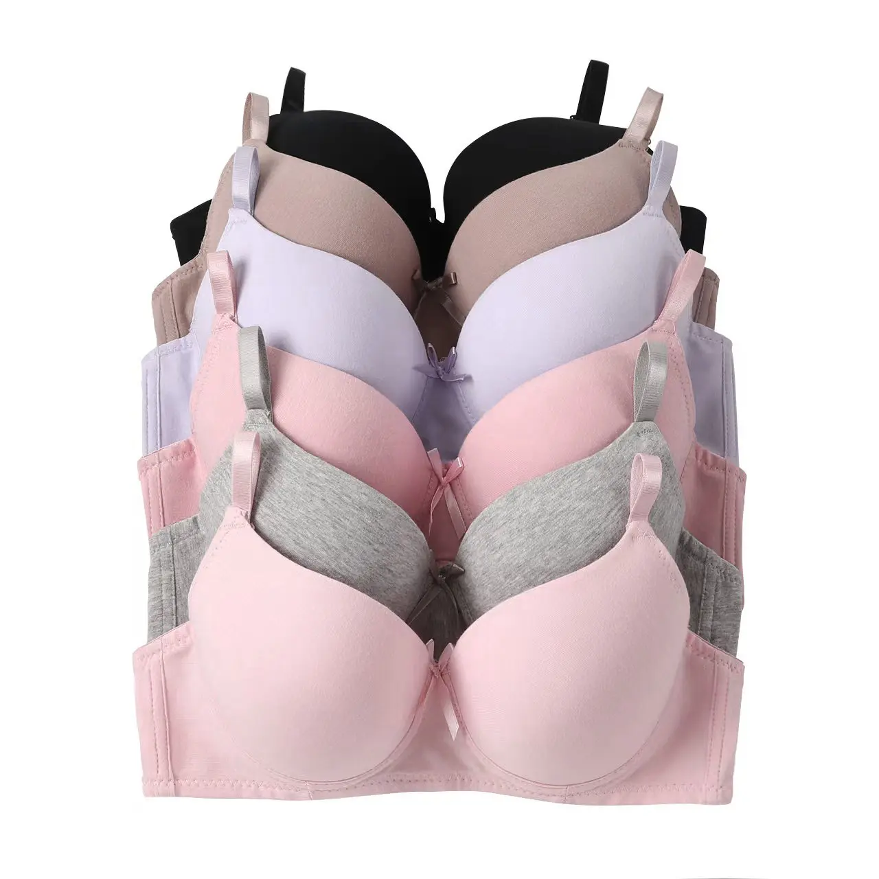 Women's 6 Packs Underwire Supportive Full Coverage Cotton Bras