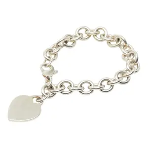 Pre-owned Tiffany & Co. Sterling Silver 925 (Ag925) Small Leather Goods Return to Tiffany Silver Bracelet